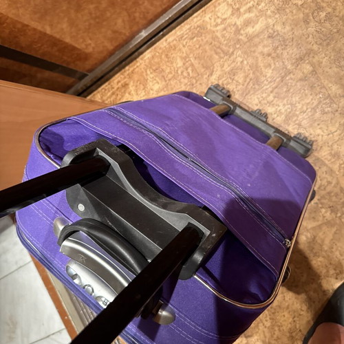 Ousike trolley suitcase purple used, ideal for travel