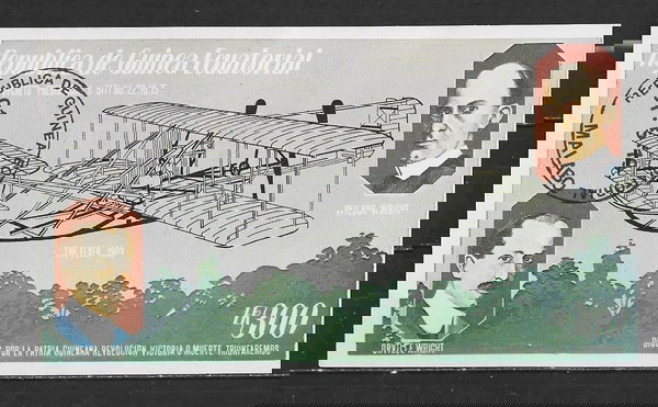Φεγιε γραμματοσημων Ισημερινή Γουινέα 1979 History of Aviation BLOCK IMPERF USED