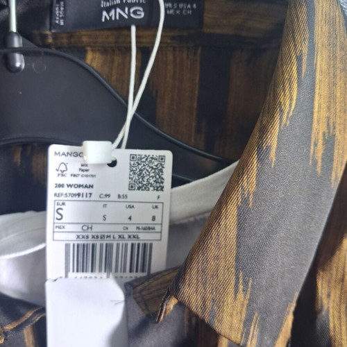 Mango women's shirt new, size M, black and brown