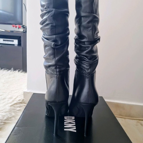 DKNY leather boots new, black, size 40.5