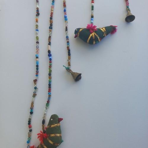 Indian decorative door hanging with birds and bells like new