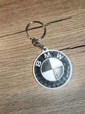 BMW keyring new with embossed logo and honeycomb design