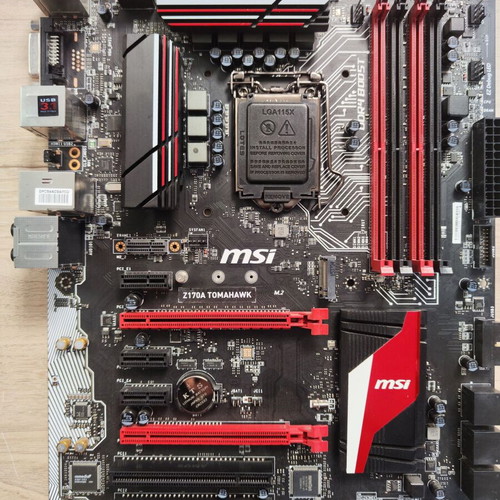 MSI Z170A Tomahawk motherboard used, socket 1151, 6th-7th gen