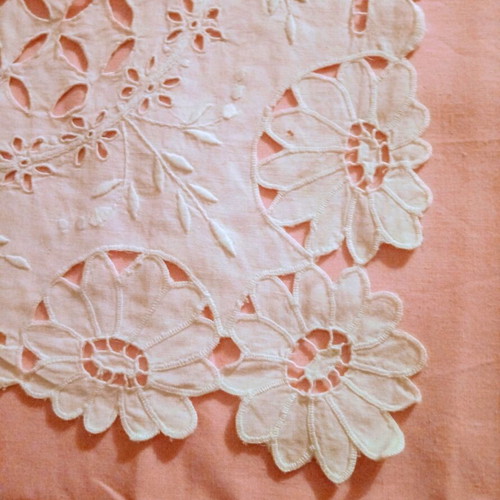 Cutwork embroidered towels used, set of 2 pieces