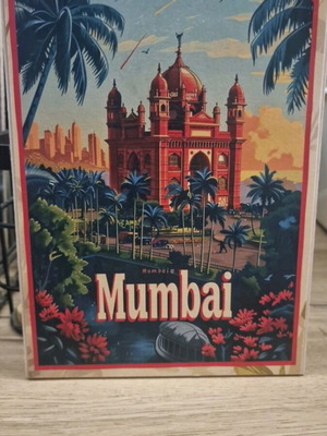 Wooden decorative sign Mumbai like new, 13×18cm