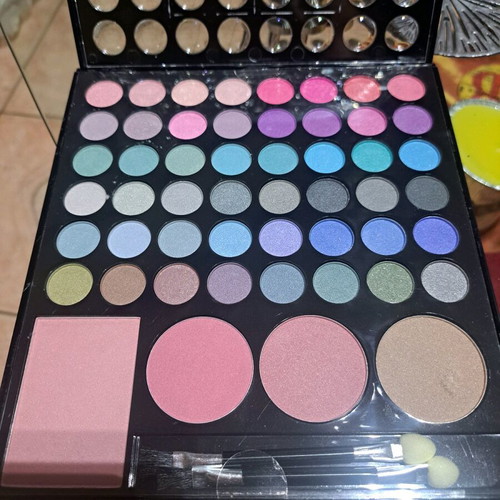 Makeup set new with eyeshadows, blush and brushes