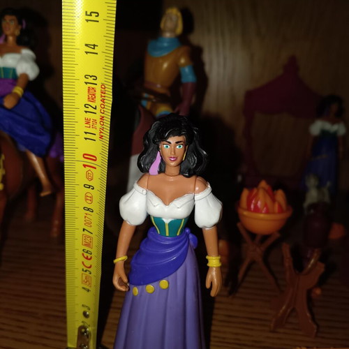 Mattel Disney Hunchback Notre Dame figure lot with Esmeralda, Phoebus, Frollo, gargoyles, horses