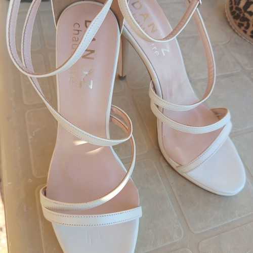 Danuz white sandals new, size 39, heel height 11 cm