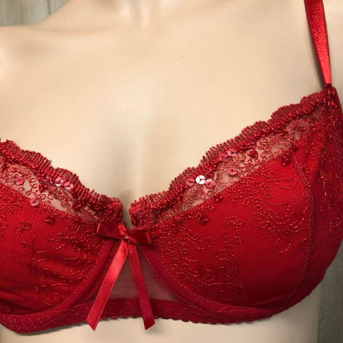 Bra size M/80D, red