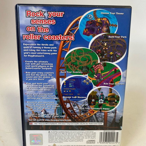 Theme Park World PlayStation 2 PS2 game like new, English
