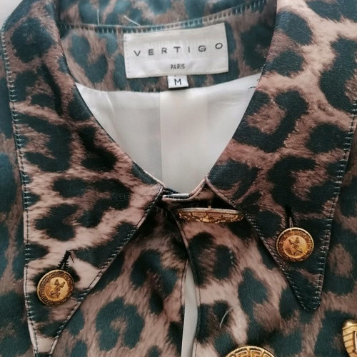 Leopard women's vest Vertigo like new with gold buttons
