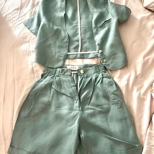 Karavan linen set dusty mint XS