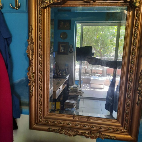 Carved mirror of George III with stamp