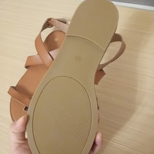 Women's brown platform sandals, size 39