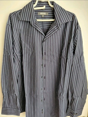 Kenneth Cole men's shirt blue striped like new, size L