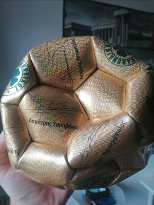 Panathinaikos collectible gold ball and medium polo set new