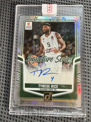 2024-25 Panini Donruss Euroleague Tyrese Rice /5 Panathinaikos Yellow Stars card like new