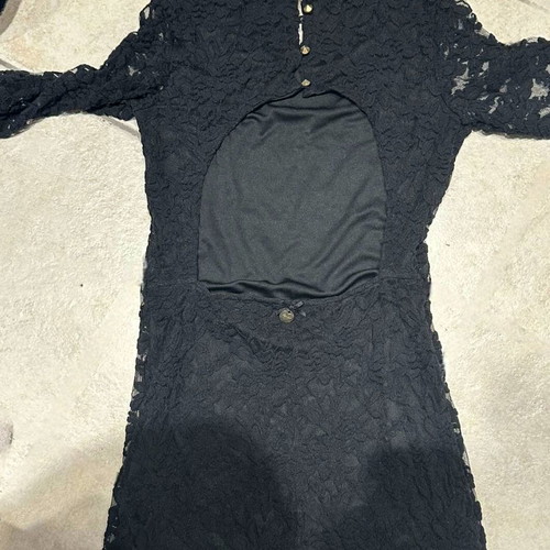 Lynne Lace Dress Black with Open Back like new, Size M