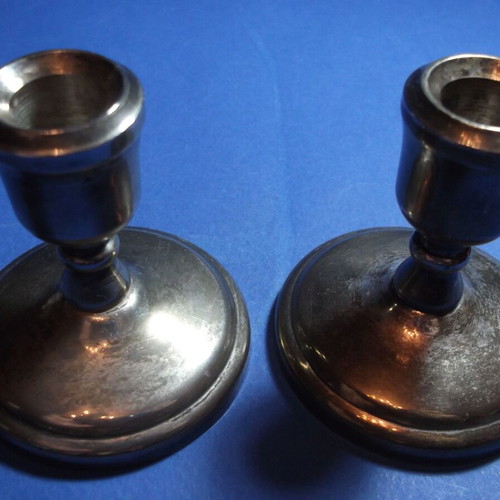 Lambidis Vintage Silver Plated Candlesticks Pair Used