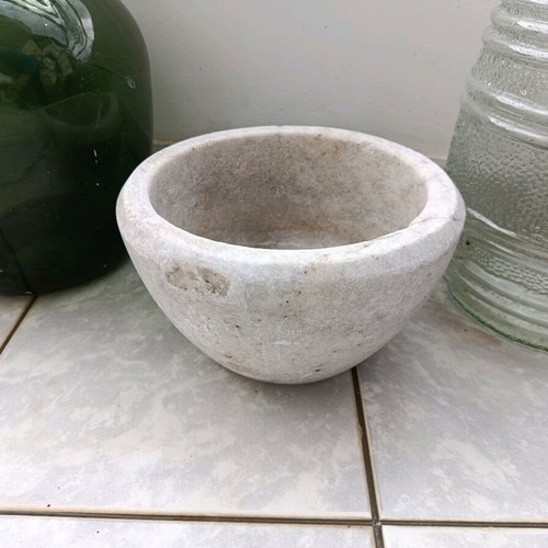 Handmade marble bowl used
