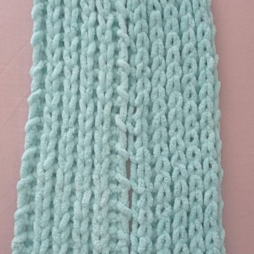 Handmade Alize Puffy Scarf turquoise, made to order