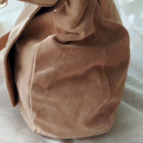 Shoulder bag made of genuine suede like new, hand painted