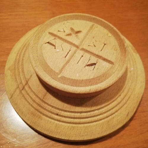 Wooden prosphoro stamp used