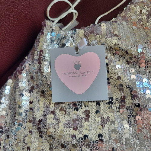 Marmalady sequin dress one size new, grey and silver