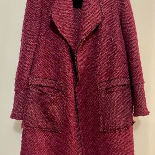 Sunny Studio women's wool coat burgundy like new, open front