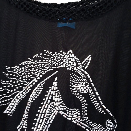 Women's transparent black blouse like new with long sleeves and designs