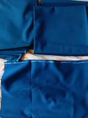 Set of two blue fabrics, one thick and one summer type, new