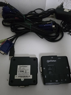 Manhattan 151252 2-port USB compact KVM switch σετ μεταχειρισμένο με καλώδια