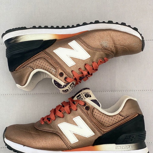 New Balance 574 Bronze athletic shoes used, size 38