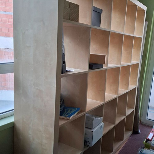 IKEA desk and large bookshelf set used, light birch wood