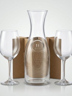 Glass wine glass sets new, 2 sets with glasses and bottle