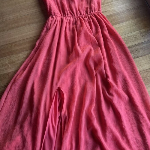 Long coral dress Pull & Bear size small like new