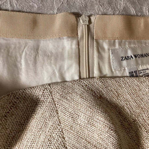 Silk Midi Skirt Zara like new, beige and gray, size L