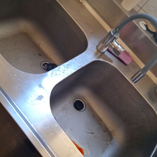 Inox sink with sliding doors like new