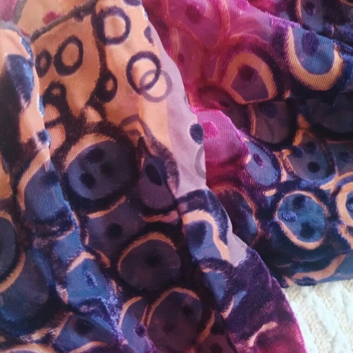 Boho blouse Te Quiero Sheer like new, colorful print, size Small