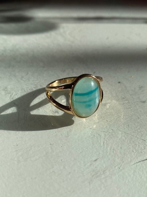 Ring new with blue stone and gold color