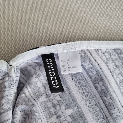 H&M mini dress with black and white pattern