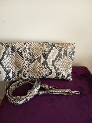 Animal Print Handbag and Crossbody Bag like new, white and grey
