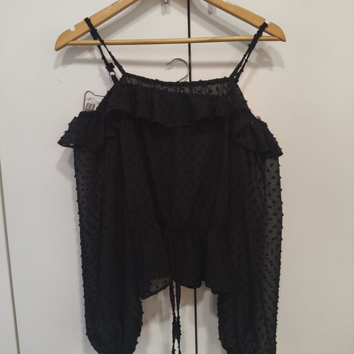 Off-the-Shoulder Black Blouse Tally Weijl Size S like new