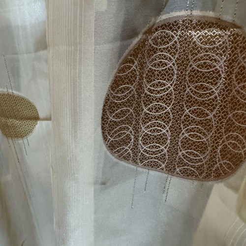 Curtain used, height 2.4 m, width 3.2 m