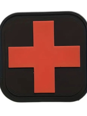 Patch with Red Cross new, 3.7x3.7cm, velcro backing