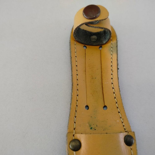Traditional Cretan decorative souvenir knife with engraved mantinada on blade