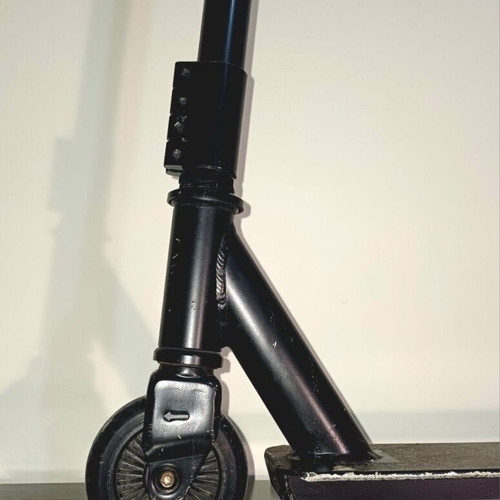 Black two-wheel scooter with rear brake