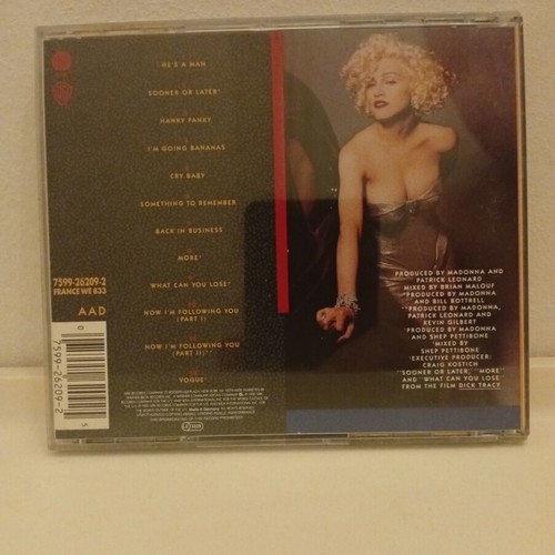 Madonna I'm Breathless CD, music from and inspired by Dick Tracy