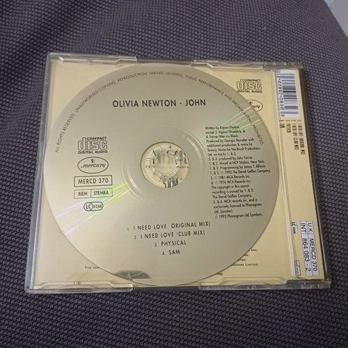 Olivia Newton John I Need Love CD single like new, pop
