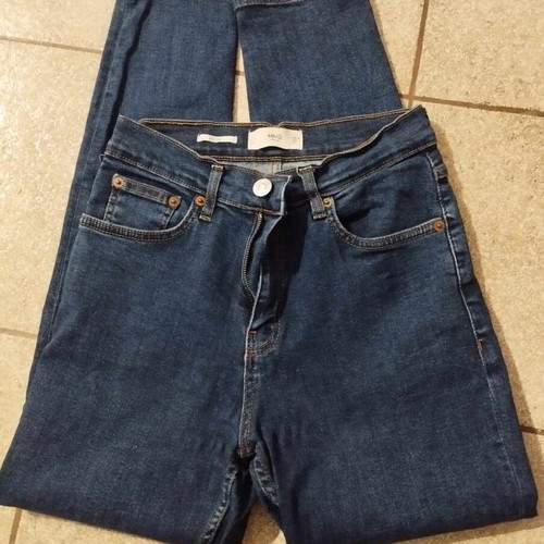Mango slim mom jeans used, high waist, size 34, blue